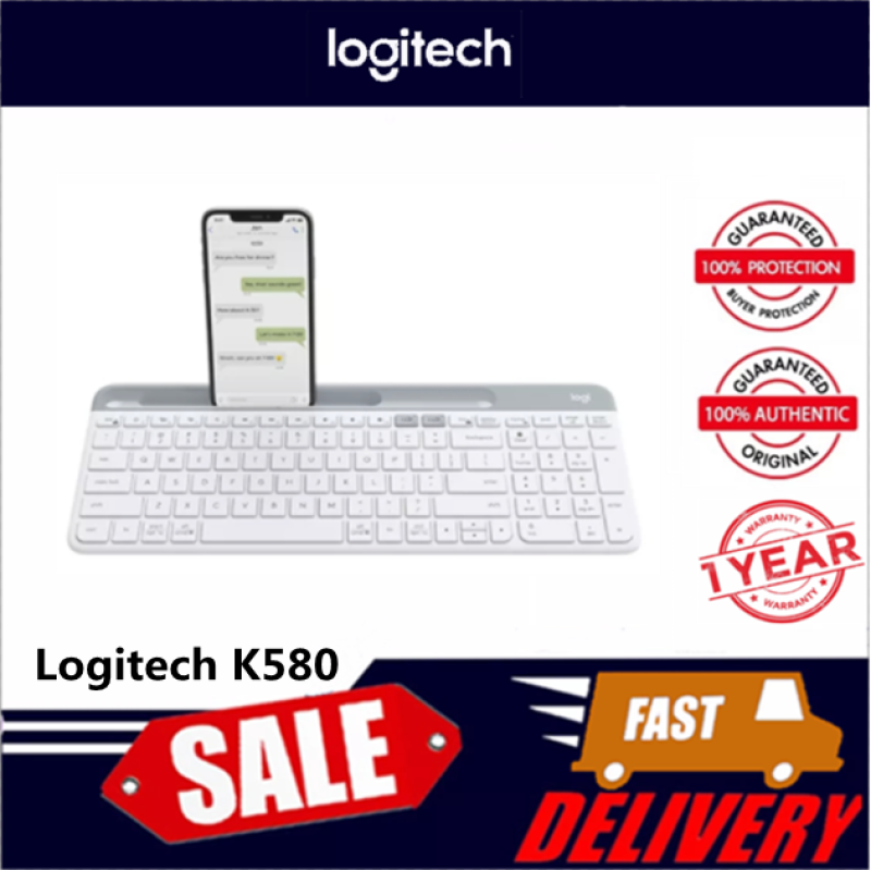 Logitech K580 Wireless Bluetooth Keyboard Ultra-thin Dual Mode Unifying Office Keyboard for Desktop PC Laptop Tablet Keypad Singapore