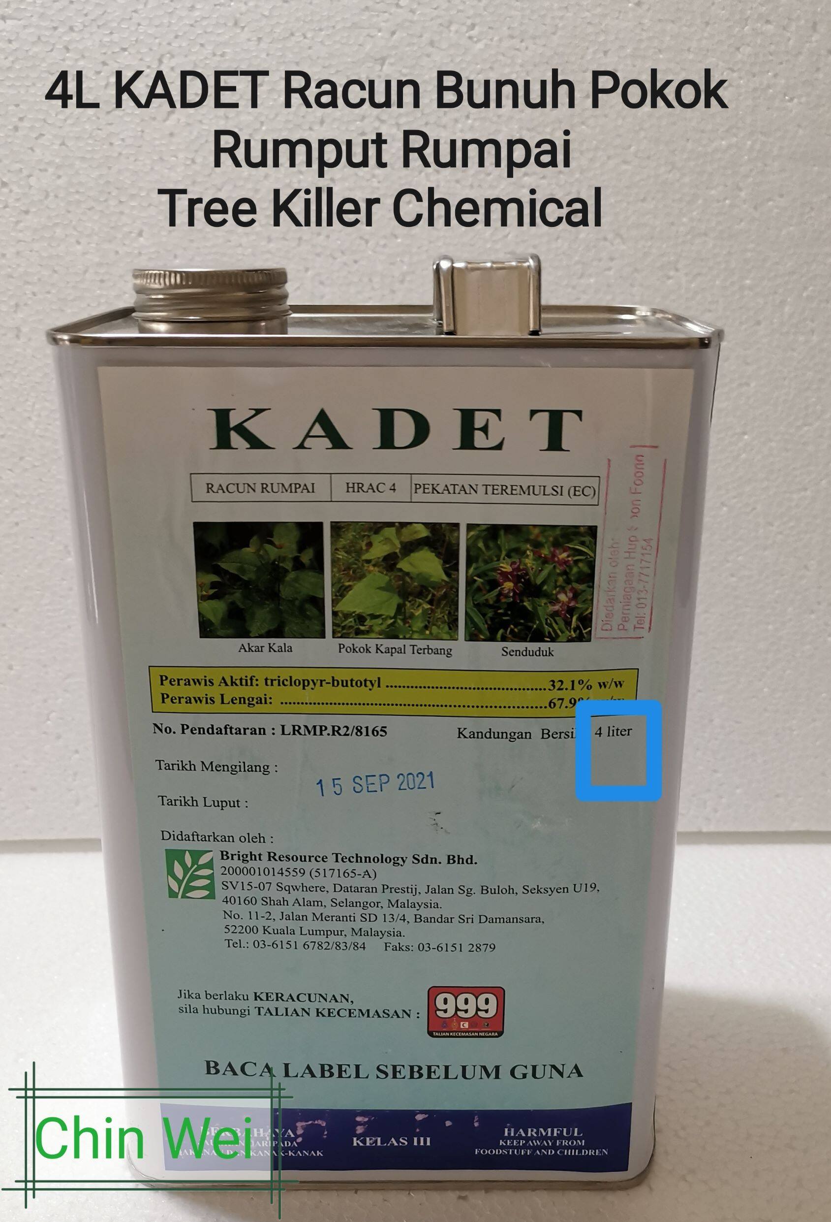 4L Kadet Racun Bunuh Pokok Rumput Rumpai / Weed & Tree Killer Chemical