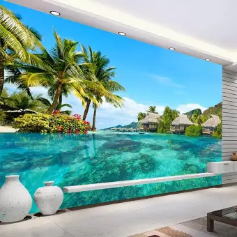 3d Wallpaper Vinyl Stiker Dinding Hd Maladewa Pantai Laut Pemandangan Alam Fotografi Dinding Lukisan Dinding Ruang Tamu Hotel Kamar Tidur Dekorasi Mewah Wallpaper Lazada Indonesia