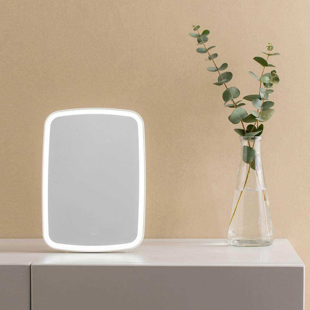 Xiaomi Mijia Gương Trang Điểm Gắn Đèn LED Với Công Tắc Cảm Ứng Ánh Sáng Điều Khiển Tự Nhiên Trang Điểm Di Động Đèn Led Ký Túc Xá Gương Để Bàn 1200MAh