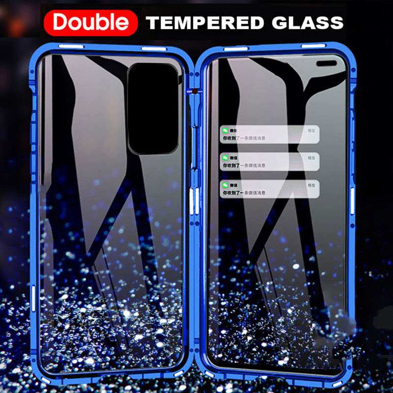 For Redmi Note 11/11s/Note 11 Pro 4G/5G/Plus/Xiaomi 12/12 Pro/11T/11T Pro Front and Back Tempered Glass Magnetic Metal  protect Casing 2 mirrors Two-sided Tempered Glass Magnet 360 Full Cover Case