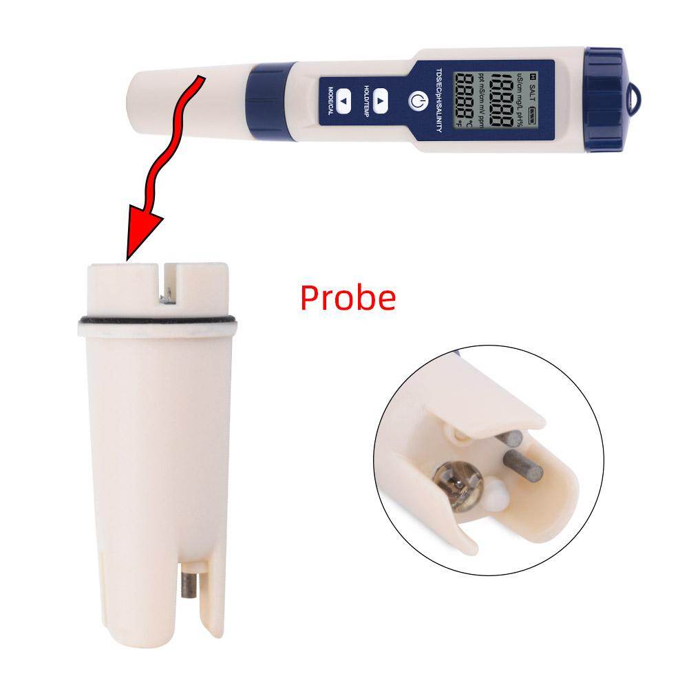 Đầu Đo Cho EZ-9909 5 In1 Máy Đo Độ PH & Máy Đo Độ MặN Ph/Tds/Ec/Độ MặN/Đồng Hồ Đo Nhiệt Độ (Chỉ Có Đầu Dò)