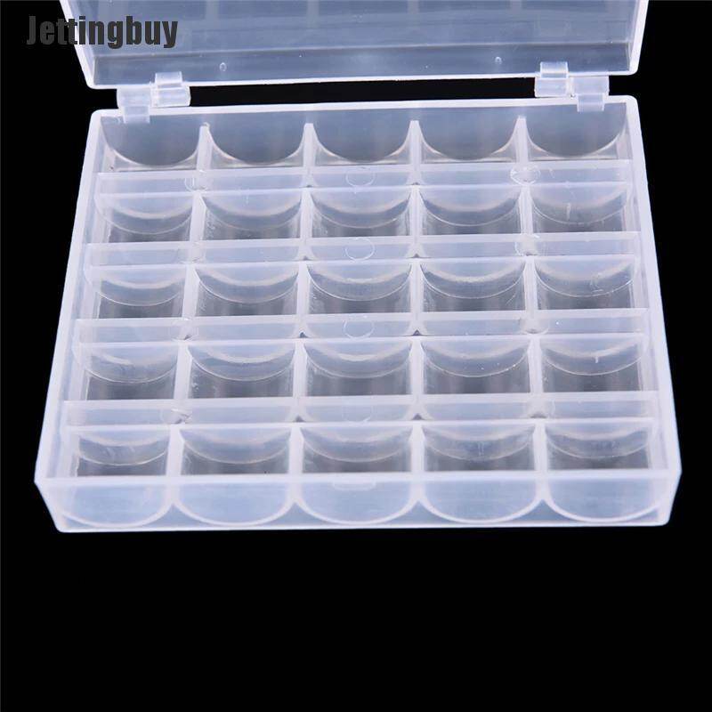 [Jettingbuy] Máy May 25 Ống Chỉ Rỗng Vỏ Suốt Chỉ Sắp Xếp Hộp Nhựa Đựng Đồ, Một Cỡ