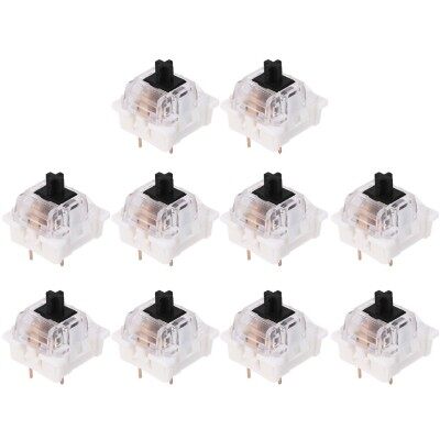 ? 10Pcs Outemuปุ่มคีย์บอร์ดสีดำสีฟ้าสีแดงสวิตช์กุญแจสำหรับCiyซ็อกเก็ตSmd 3pin Thin Pinsใช้งานร่วมกับสวิตช์Mx
