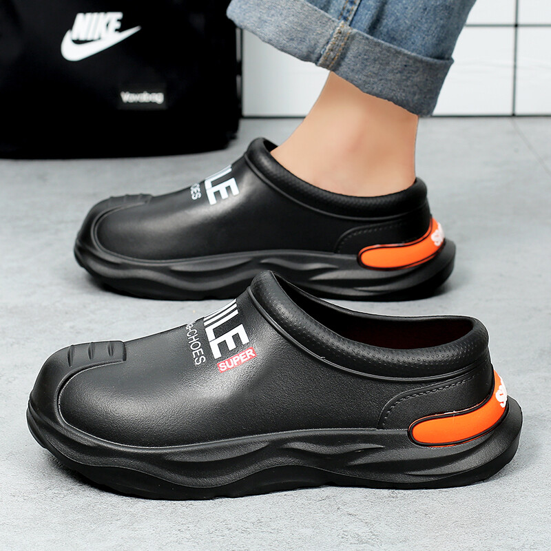 Rain boots for men style 2023 new chef shoes kitchen slip shoes waterproof oilproof shoes outdoor casual original non-slip fishing trace wading catching seaside hiking water shoes men's rain shoes