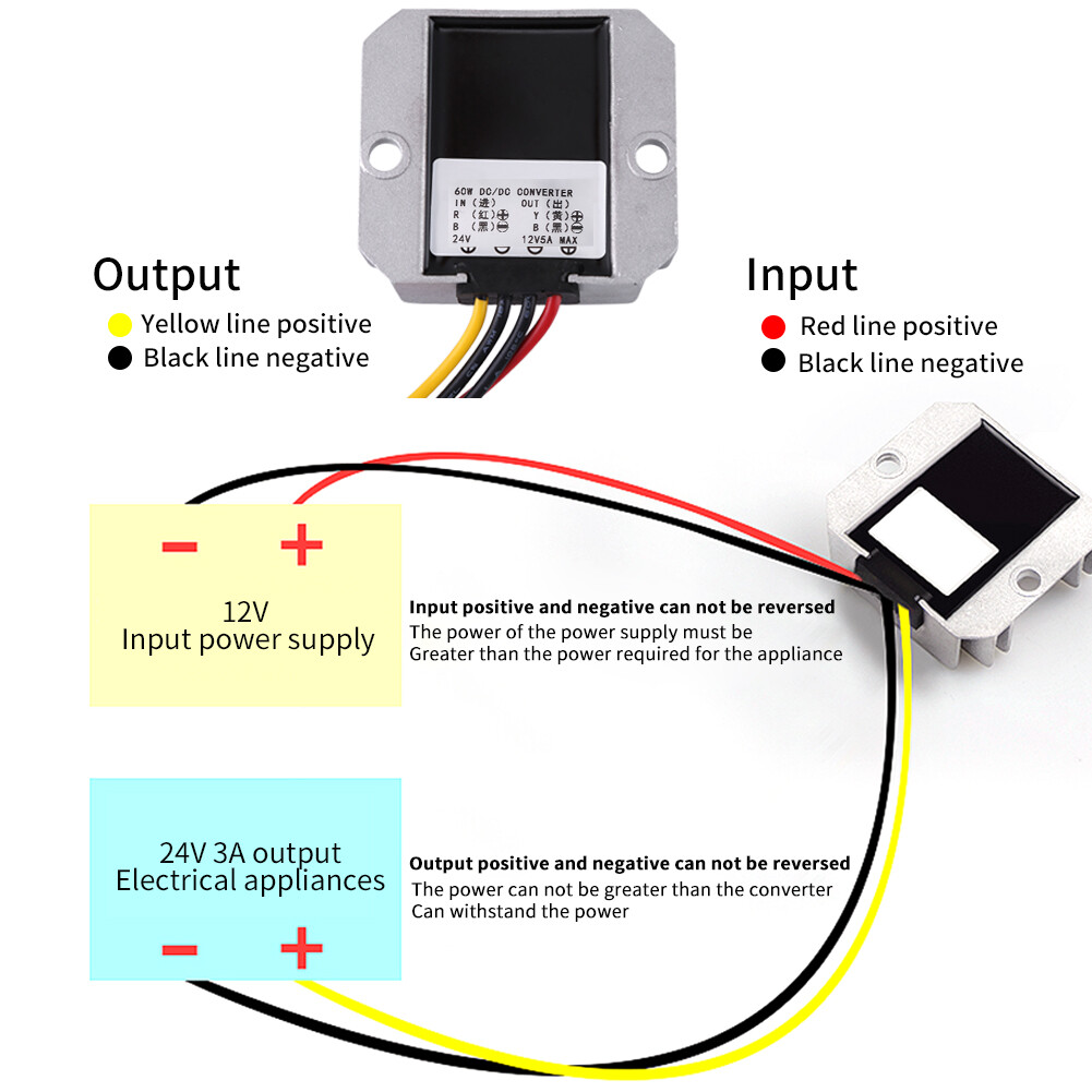 DC Stabilized Power Converter DC-DC 12V To 24V 3A 72W Waterproof Voltage Step Up