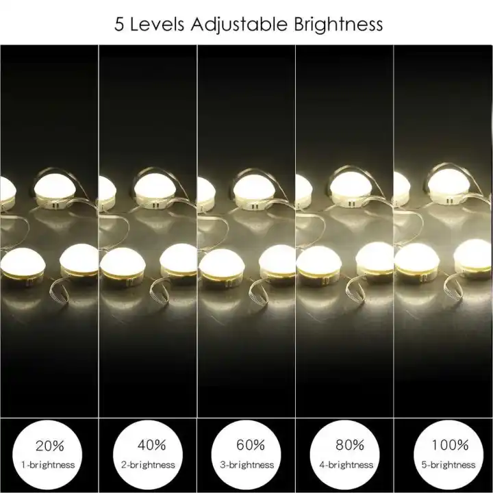 10 Led Vanity Mirror Lights Kit With Dimmable Light Bulbs Lighting Dimmable Light Bulbs Lighting
