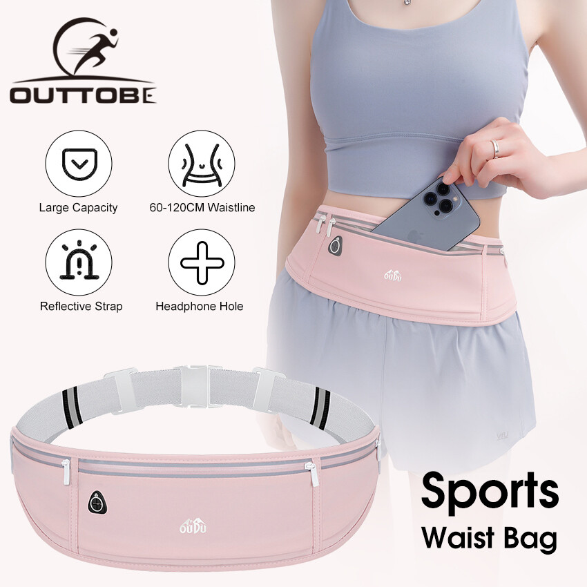 Outtobe Sports Waist Pack Multi Functional Waist Belts Lightweight Seamless Waterproof And Reflective Running Pouch Men's And Women's Outdoor Waist Pack Belt Bag With Reflective Strip