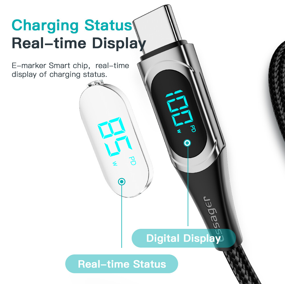 Essager Cáp USB Type C sang USB C Essager 100W/5A PD Sạc Nhanh