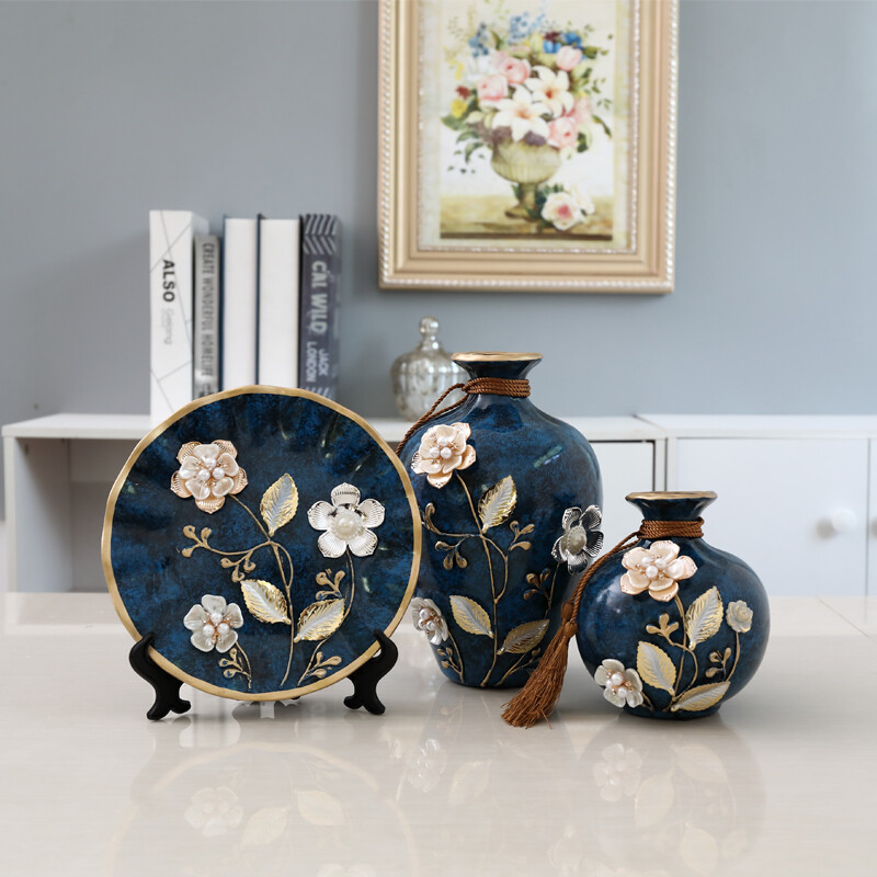 （3Pcs）Ceramic Vase 3D Ornaments Creative Home Decorations Living Room Creative Crafts Home Decoration Housewarming Gift