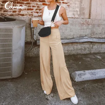 wide leg office trousers