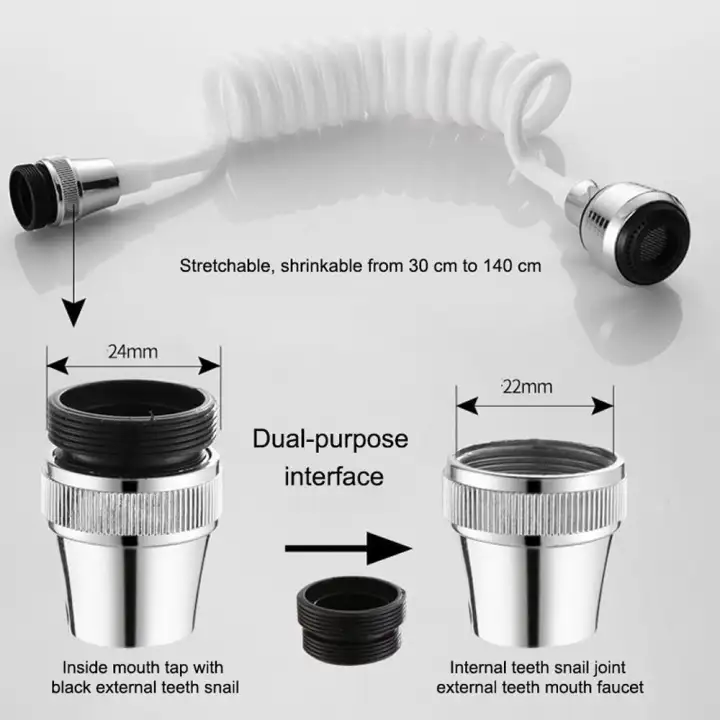 Hosdog Kitchen Faucet Extension Extender Long Hose Shrinkable