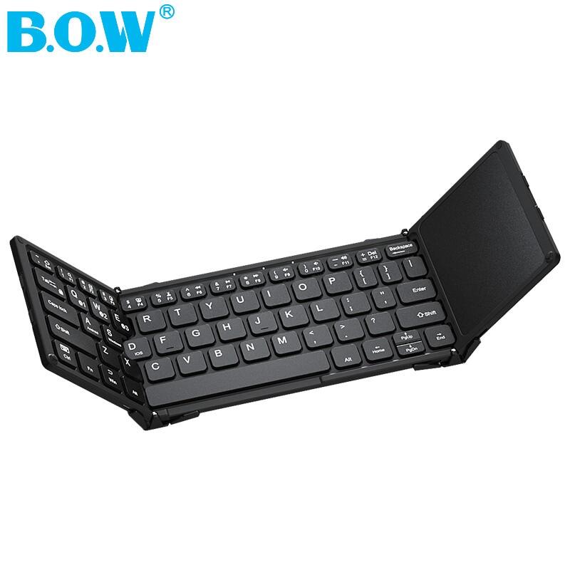 Bow hb318 mini bluetooth keyboard with touchpad for , windows, pc, tablet,typec charging port,bt5.1