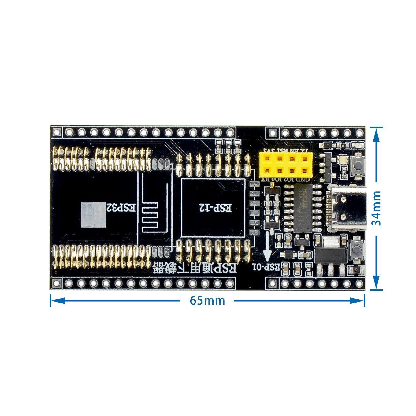 Esp8266 esp-wroom-32 esp32-wrover development board test programmer socket downloader for esp-01 esp-12f esp-07s esp-12s esp32