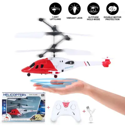 GoodToy Newest Flying Helicopter Toys, Remote Sensing RC Toy For Kids USB Rechargeable Infrared Induction Flying Toy With Remote Controller For Indoor&Outdoor Games Xmas Gift