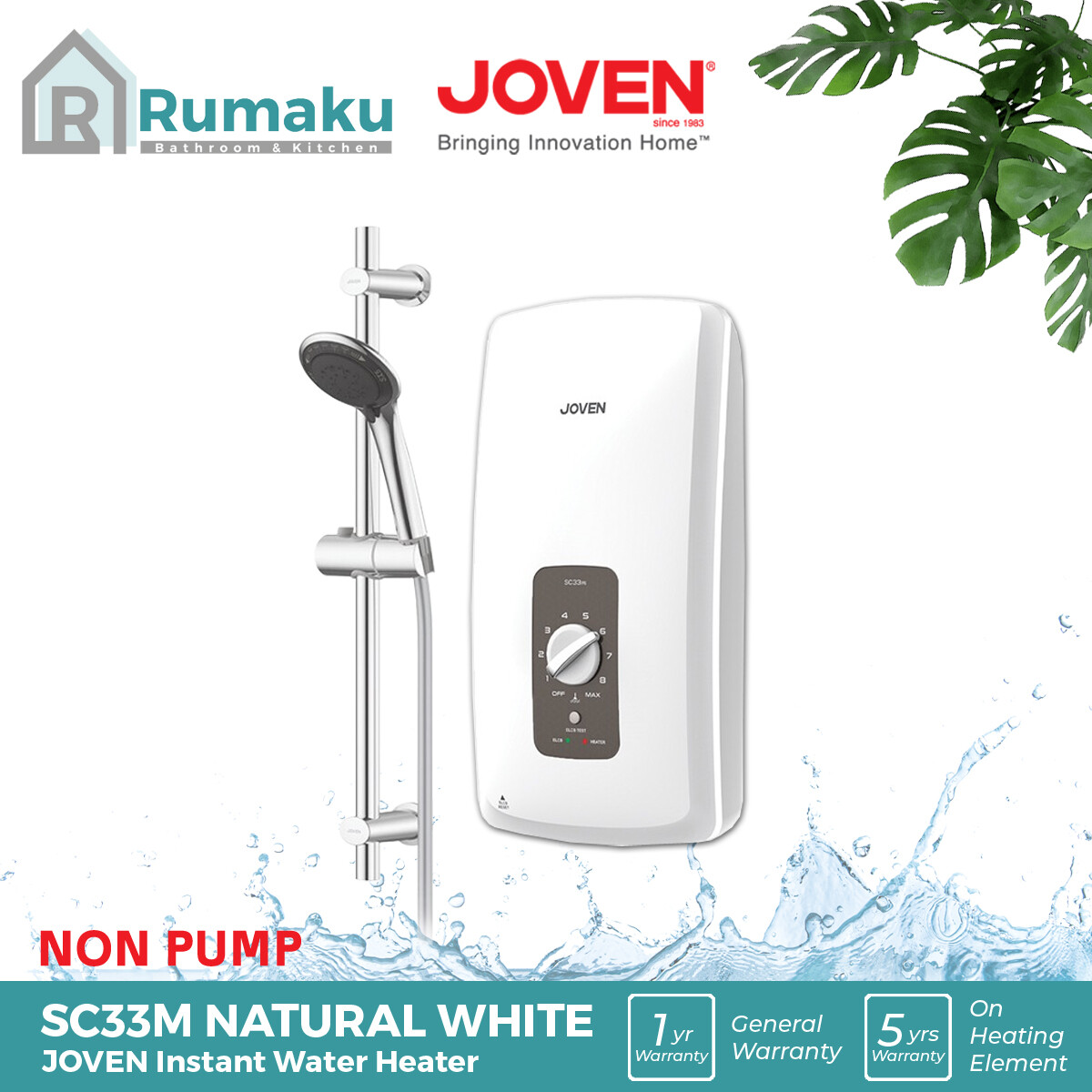 JOVEN SC33M Instant Water Heater [Non-Pump] | Lazada