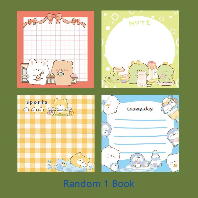 50 Sheets Cute Cartoon Animal Series Sticky Notes Student Portable Mini Memo Pad