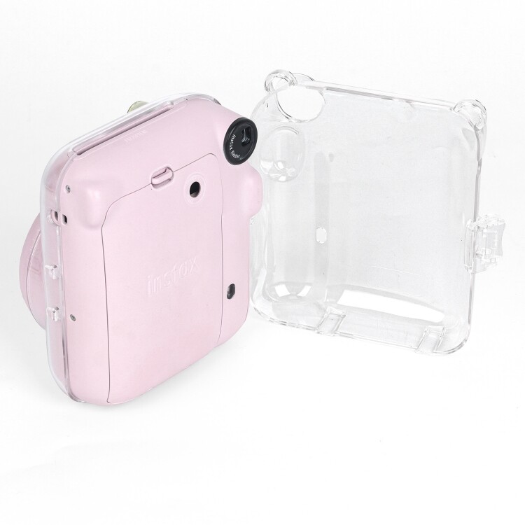 For FUJIFILM Instax mini 12 Crystal Hard Case Camera Bag with Shoulder Strap
