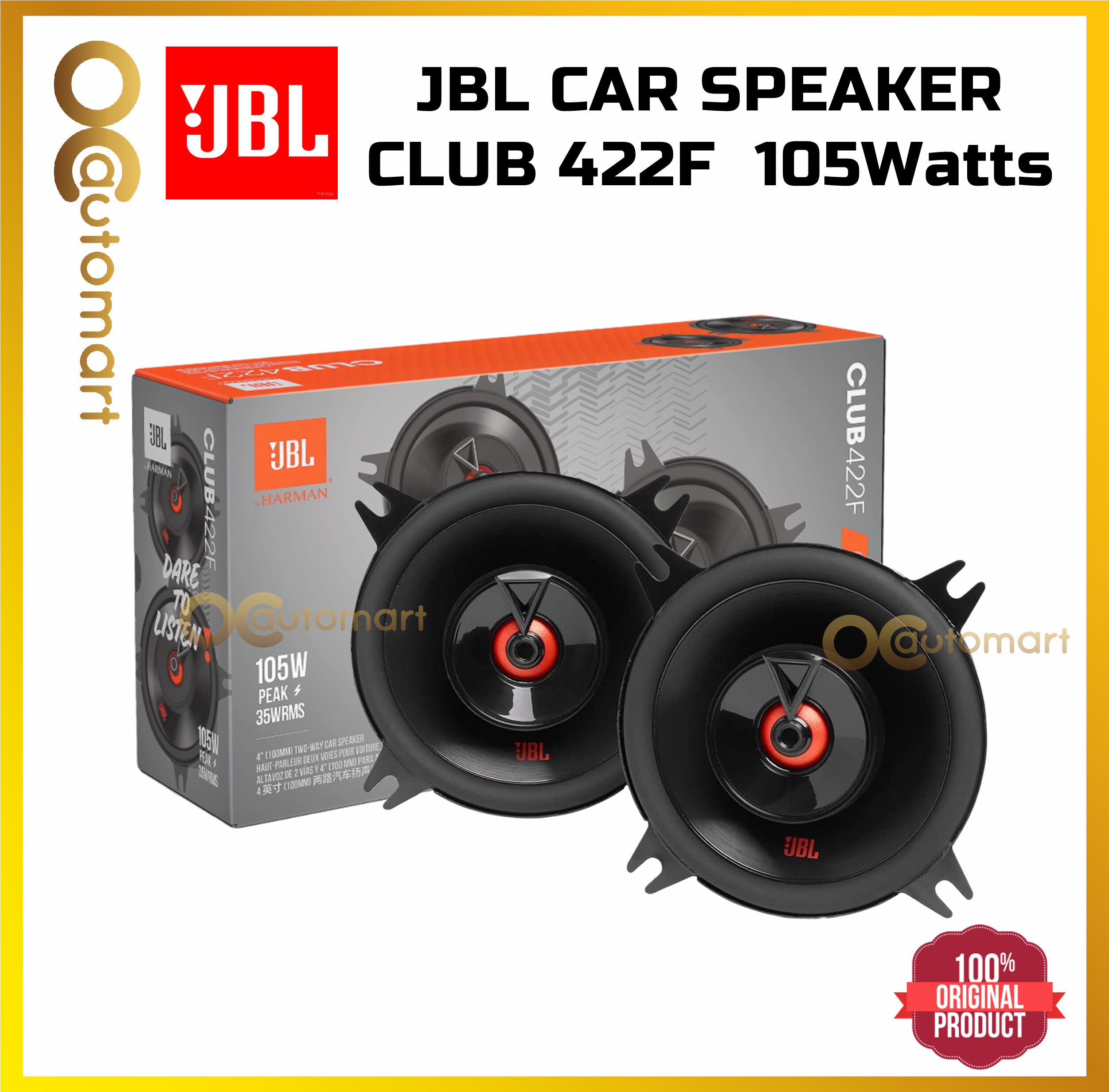 JBL CLUB422F JBL Club 422F 4 Inch 2 Way Coaxial Car Speaker