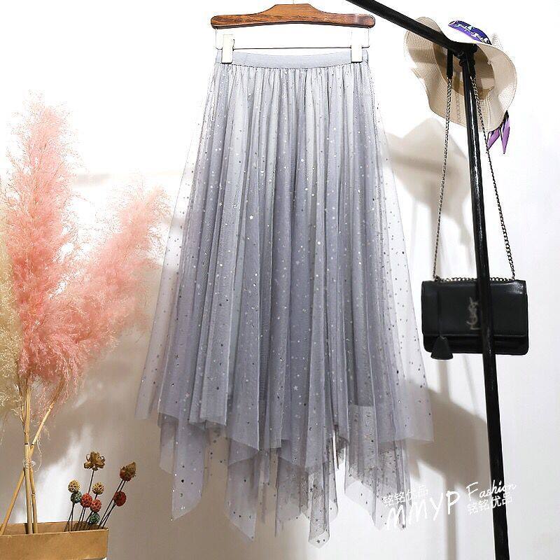 Cao Thời Trang Mùa Hè Eo Váy Xếp Ly Thanh Lịch Eo Co Giãn Đen Trắng Váy Xếp Ly 2019 Yf0dáng