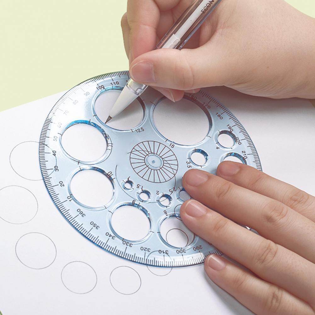 360 Degree Circular Plastic Protractor Ruler Template Circle Drawing Tool Office School Stationery