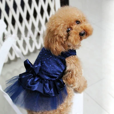 1pc Pet Bow Gauze Tu-tu Dress Skirt Princess Clothes Apparel for Dog Puppy