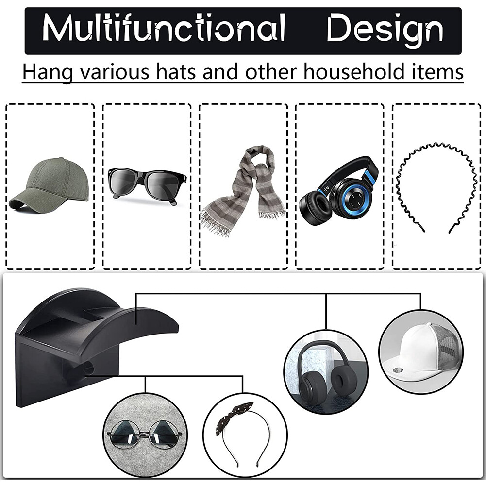 ROMAHOME Baseball Cap Organizer No Drilling Hat Hooks Wall Mounted Adhesive Cap Hanger for Baseball Caps