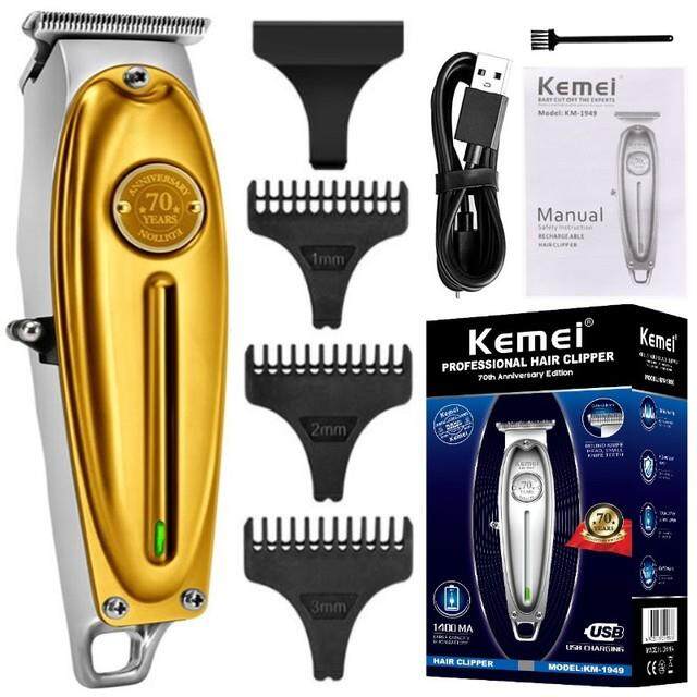 ✣ Kemei 1949 Professional Hair Clipper All Metal Men Electric Cordless Hair  Trimmer 0mm Baldheaded T Blade Finish Haircut Machine | Lazada