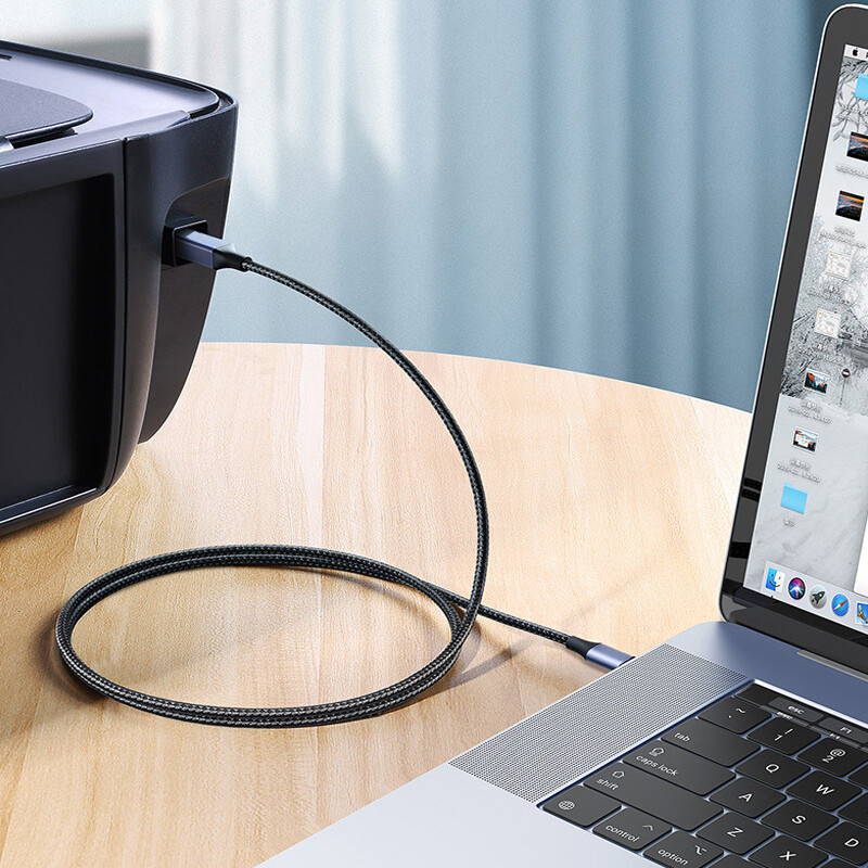Loại-C để USB 2.0 B cổng vuông máy in cáp bện cho máy tính Notebook Máy in Cáp dữ liệu