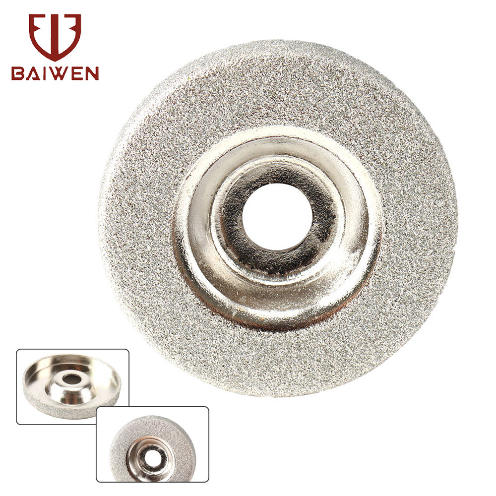BAI WEN Bánh Mài Kim Cương 50Mm 2 Inch 150/180/360 Grit Đĩa Mài Đá Cốc Bánh Mài Cắt Góc Phụ Kiện Dụng Cụ Quay 2/5/6 Cái