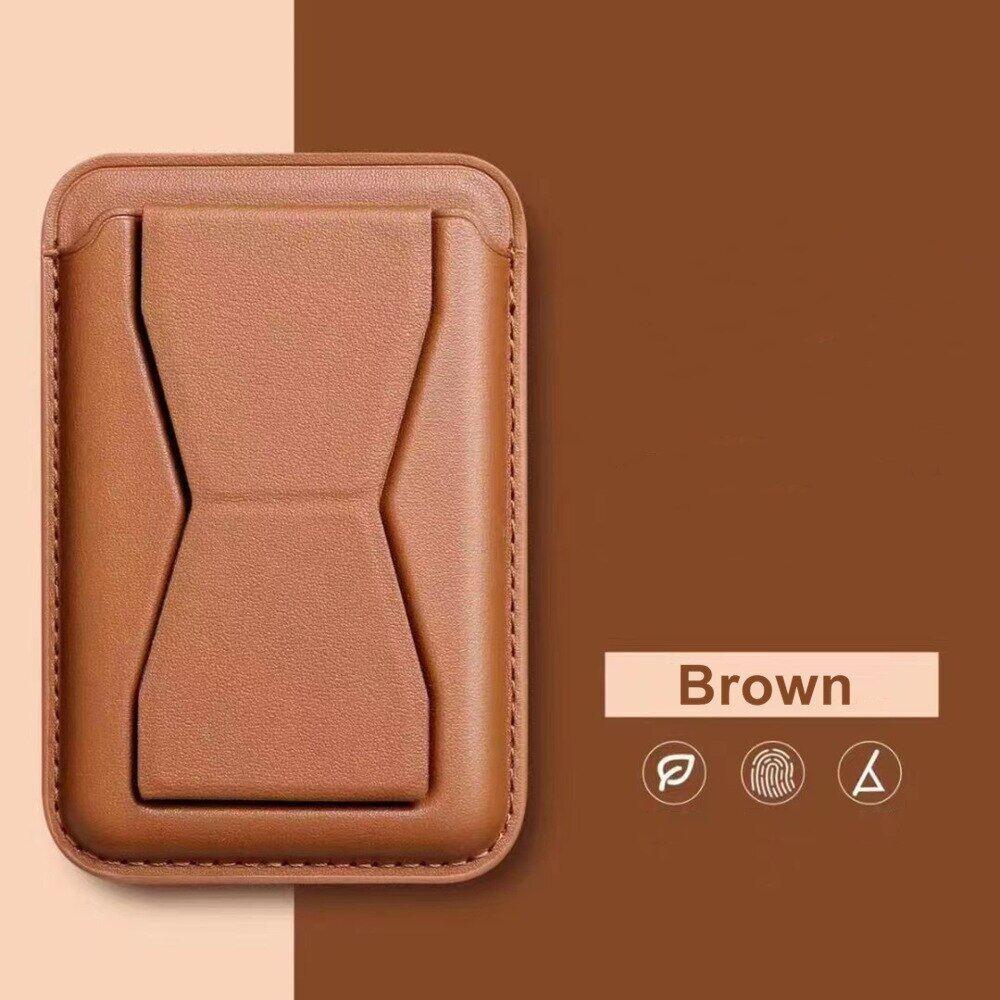 🔥hoce leather stand card holder for magsafe magnetic card holder wallet for iphone 14 13 12 11 pro max xs xr card slot bag support holder