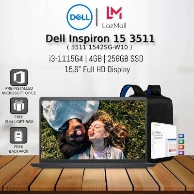 Dell Inspiron 15 3511 1542SG-W10 15.6" FHD Carbon Black ( i3-1115G4, 4GB, 256GB SSD, Intel, W10, HS )
