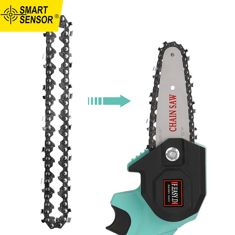 Smart Sensor 133mm Mini Portable 65#Mn Chainsaw Chain 28E-Chain Link 14T Electric Saw Replacement Accessory for Wood Cutting