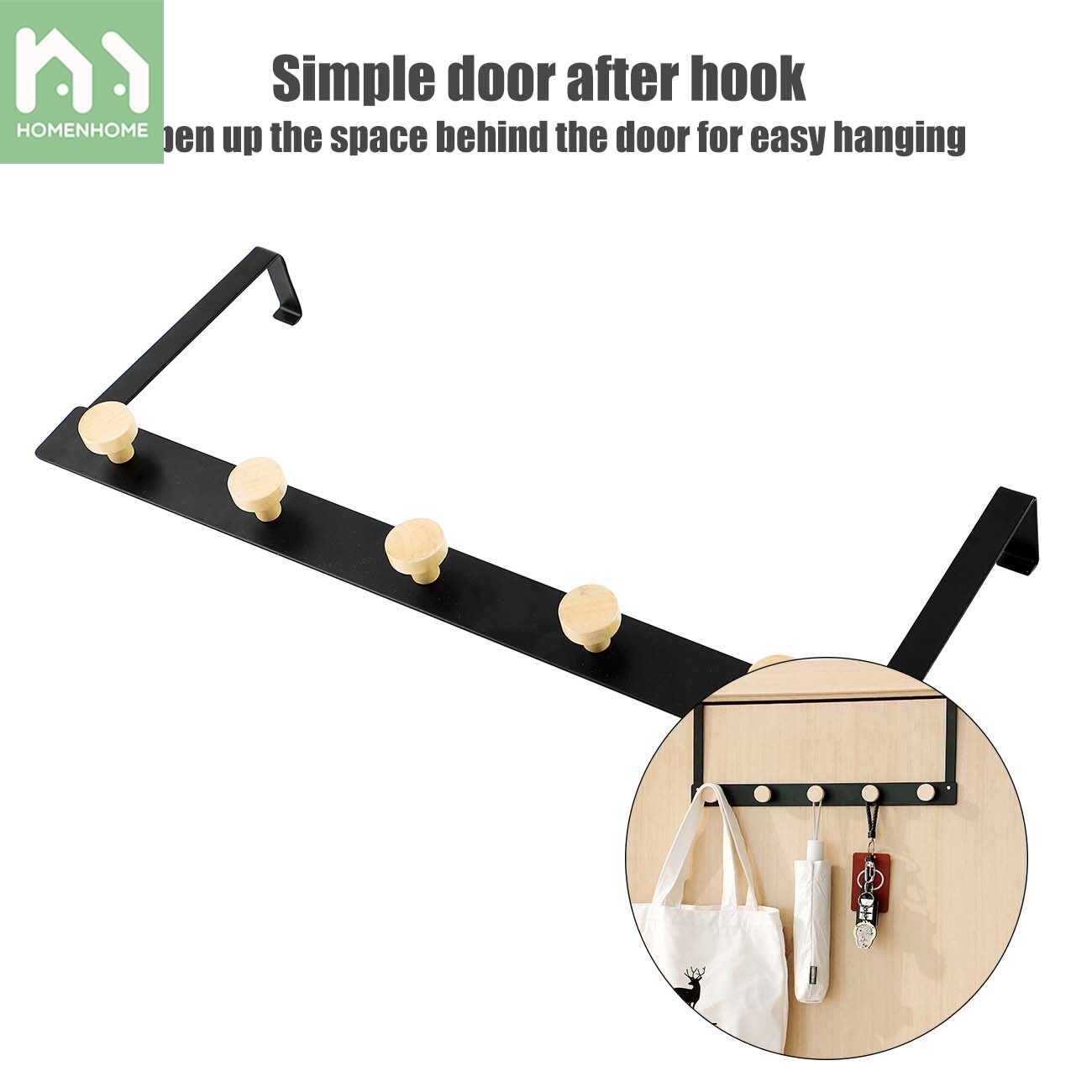Homenhome Behind The Door Hook Hanging Clothes Hook Rack Bedroom Storage Hanger Wall Hanging Rack