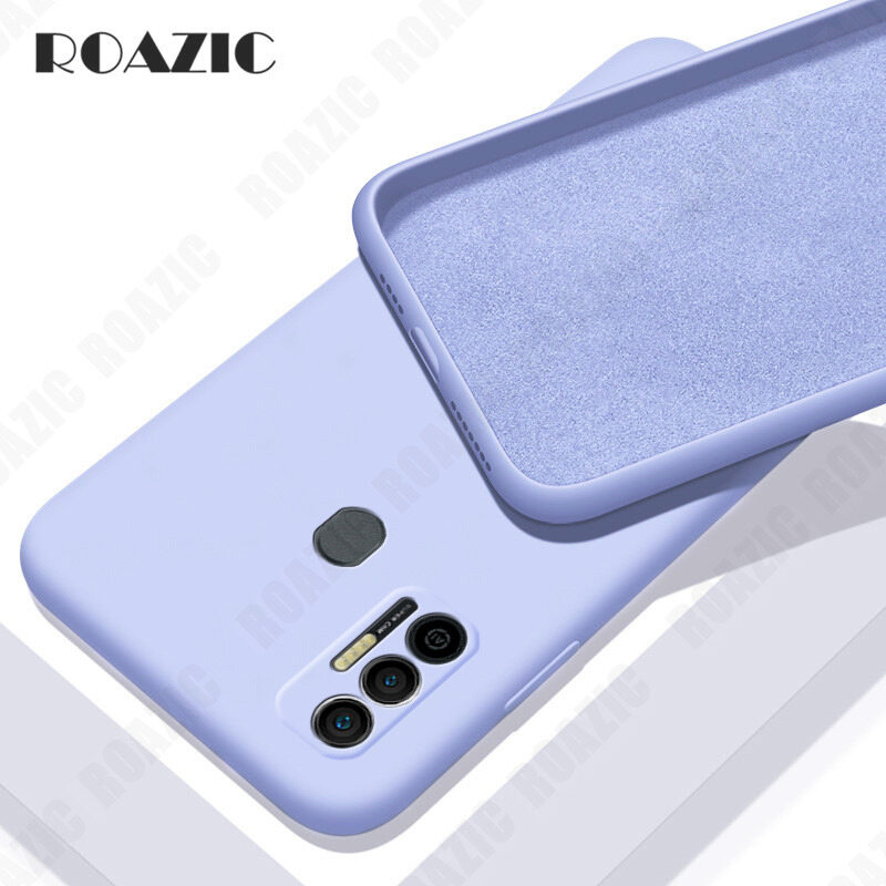 ROAZIC For Tecno Spark 7 7 Pro Case Soft Liquid Silicone Phone Casing Camera Protection Shockproof Luxury Cover