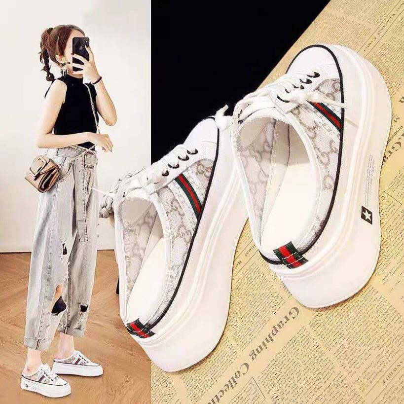 【Gót: 6Cm/2.4Inch 】 Giày Đế Mềm Phong Cách Hàn Quốc Giày Cao Gót Hở Dép Nữ Giày Sandal Đế Bằng Giày Vải Nữ Giày Thể Thao Cho Nữ Thanh Thiếu Niên Dép Thời Trang Mới Đến 050921 giá rẻ
