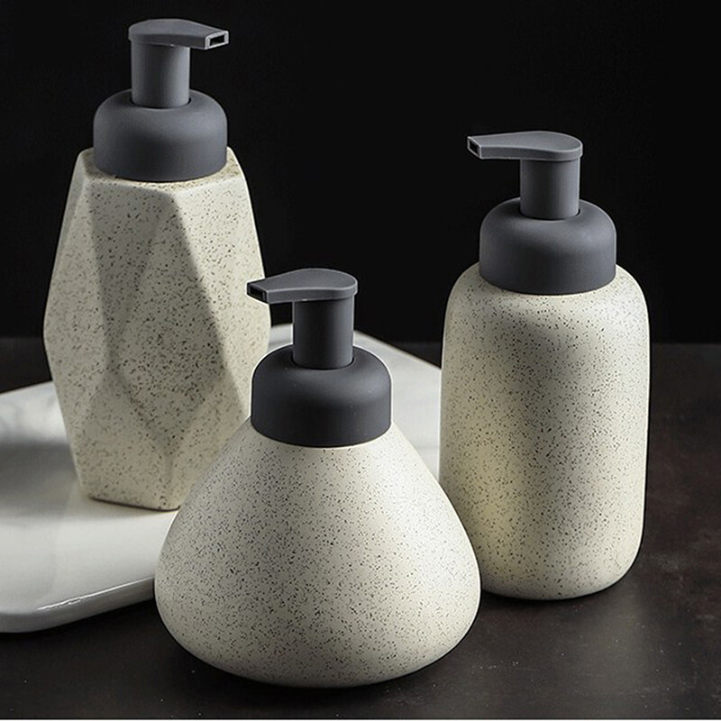 [Carmelun] Ceramic Liquid Foam Soap Dispenser Portable Pump Bottle Bathroom Accessories