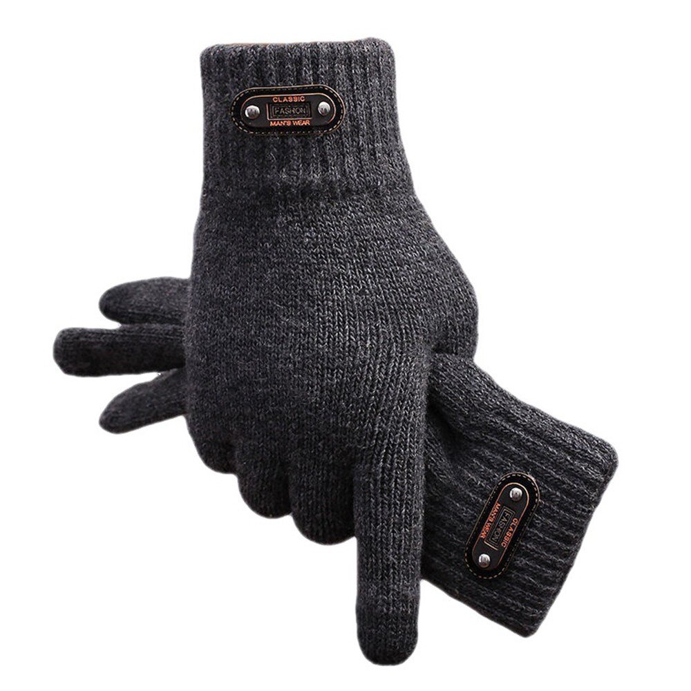 Wool Mitten Color Solid Screen High Quality Knitted Autumn Winter