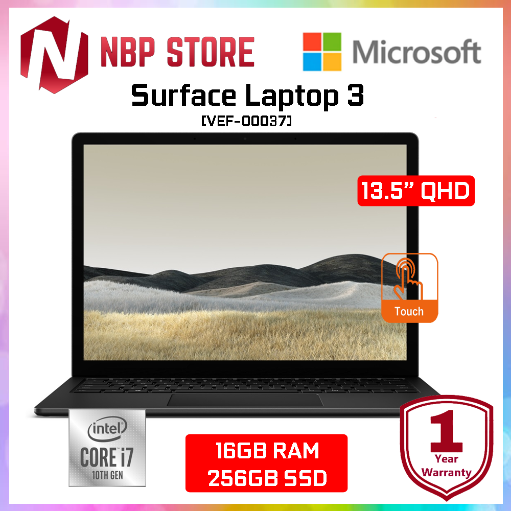 Microsoft Surface Laptop 3 VEF-00037 13.5 Black ( i7-1065G7, 16GB, 256GB SSD, Intel, W10 ) Malaysia