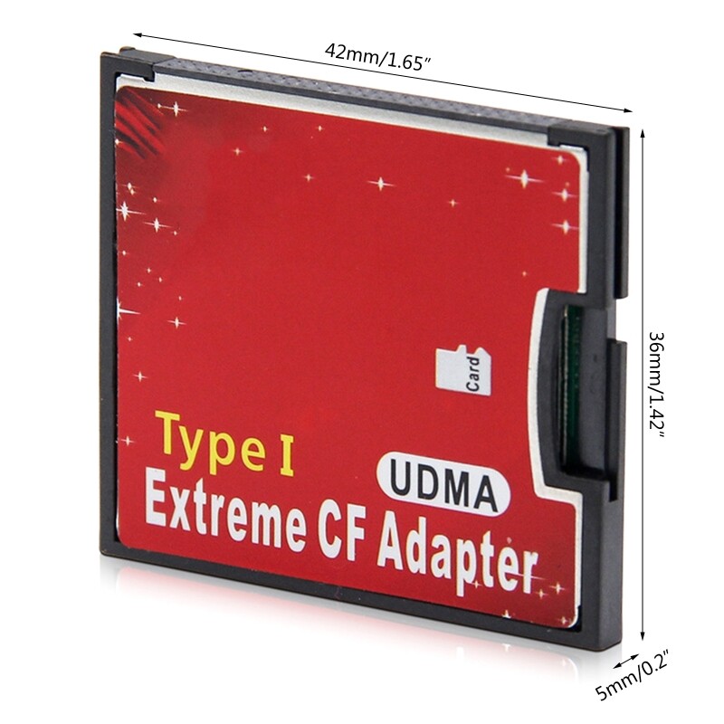 Single Port Micro-SD/SDXC TF to Compact Flash CF Type I Memory Card Reader Adapter