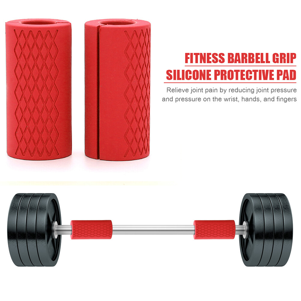 Pull Up Weightlifting Support Silicone Protect Pad 2pcs Thick Dumbbell Fat Barbell Grips Bar Handle