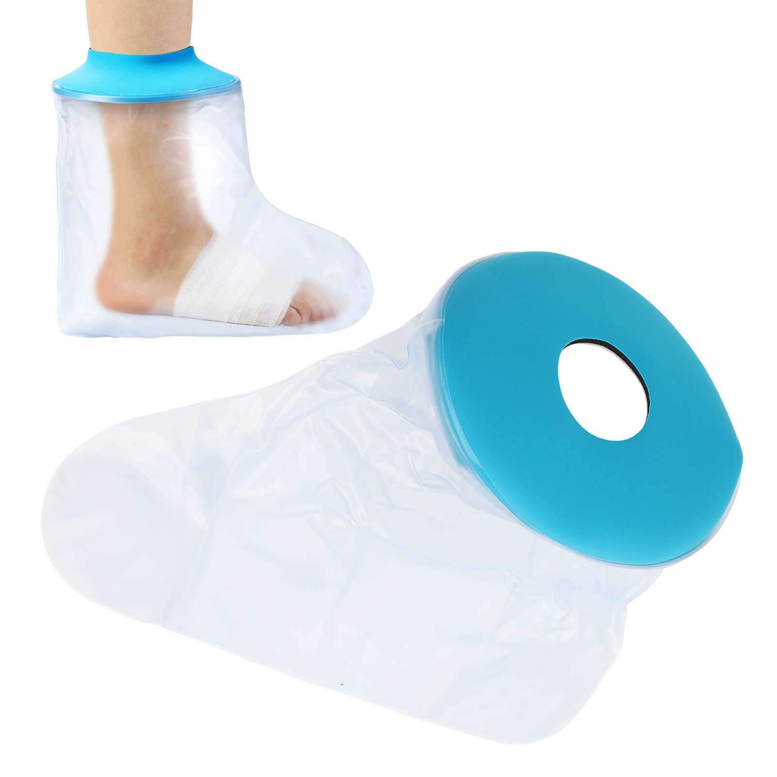 Shower Foot Cast Cover, Portable High Elasticity Foot Cast Bandage Protector Repeated Usage for Showering