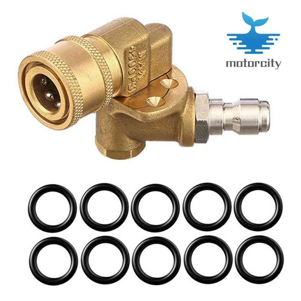 1/4 inch quick disconnect pivoting coupler 180 degree 4500 psi + 10pcs o-rings