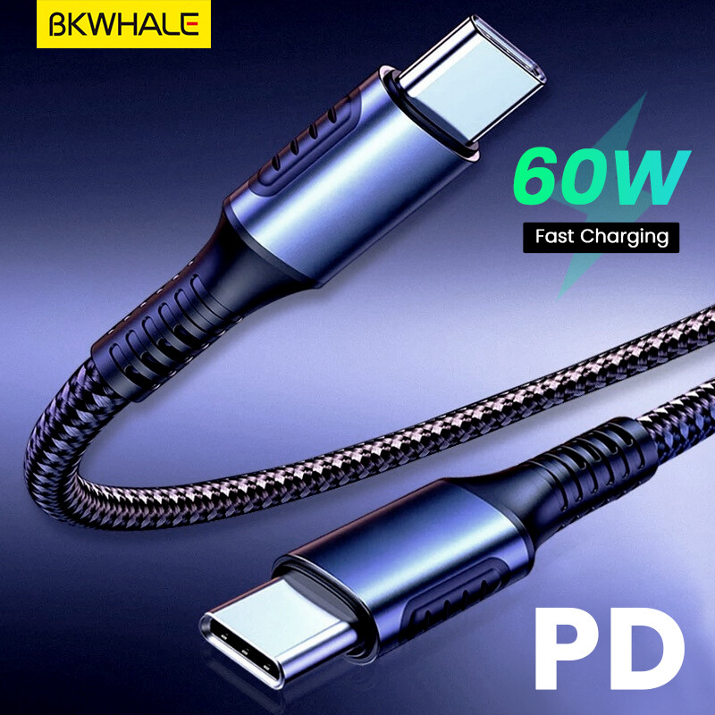 BKWHALE 60W Type C TO Type C Charge Cable 3A Fast charging USB C Data Cable