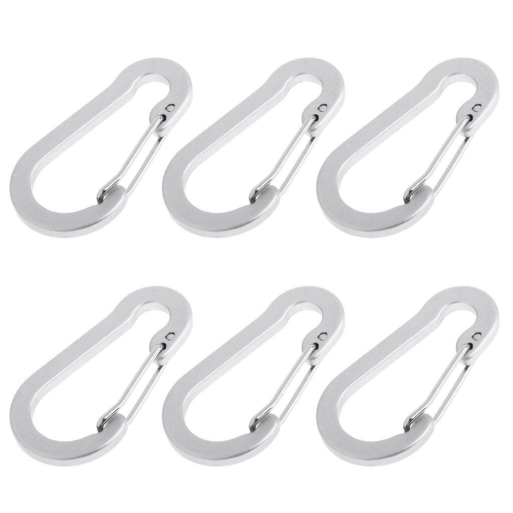 6x Aluminum Carabiner D-Ring Key Chain Clip Snap Hook Outdoor Camping Buckle