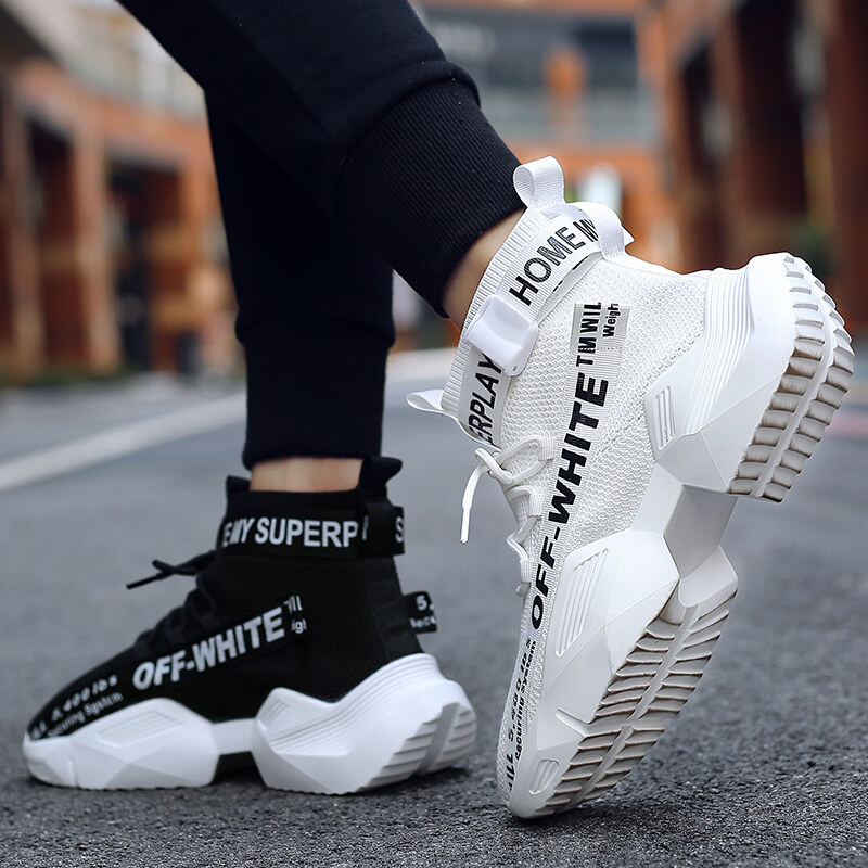 Off White High Top Sneakers Men Men High Top Sneakers Casual