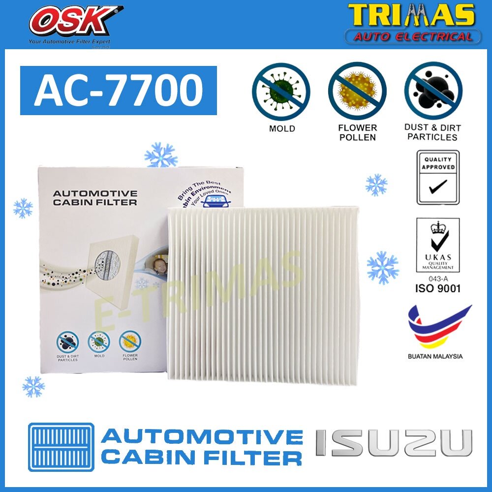 OSK Cabin Filter Isuzu DMax DMax RT50 RT80 RT85 2013Present Penapis