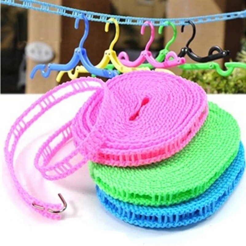 YESPERY 3m/5m thick clothesline indoor and outdoor punch-free cool clothesline windproof and non-slip clothes drying rope hanging quilt artifact