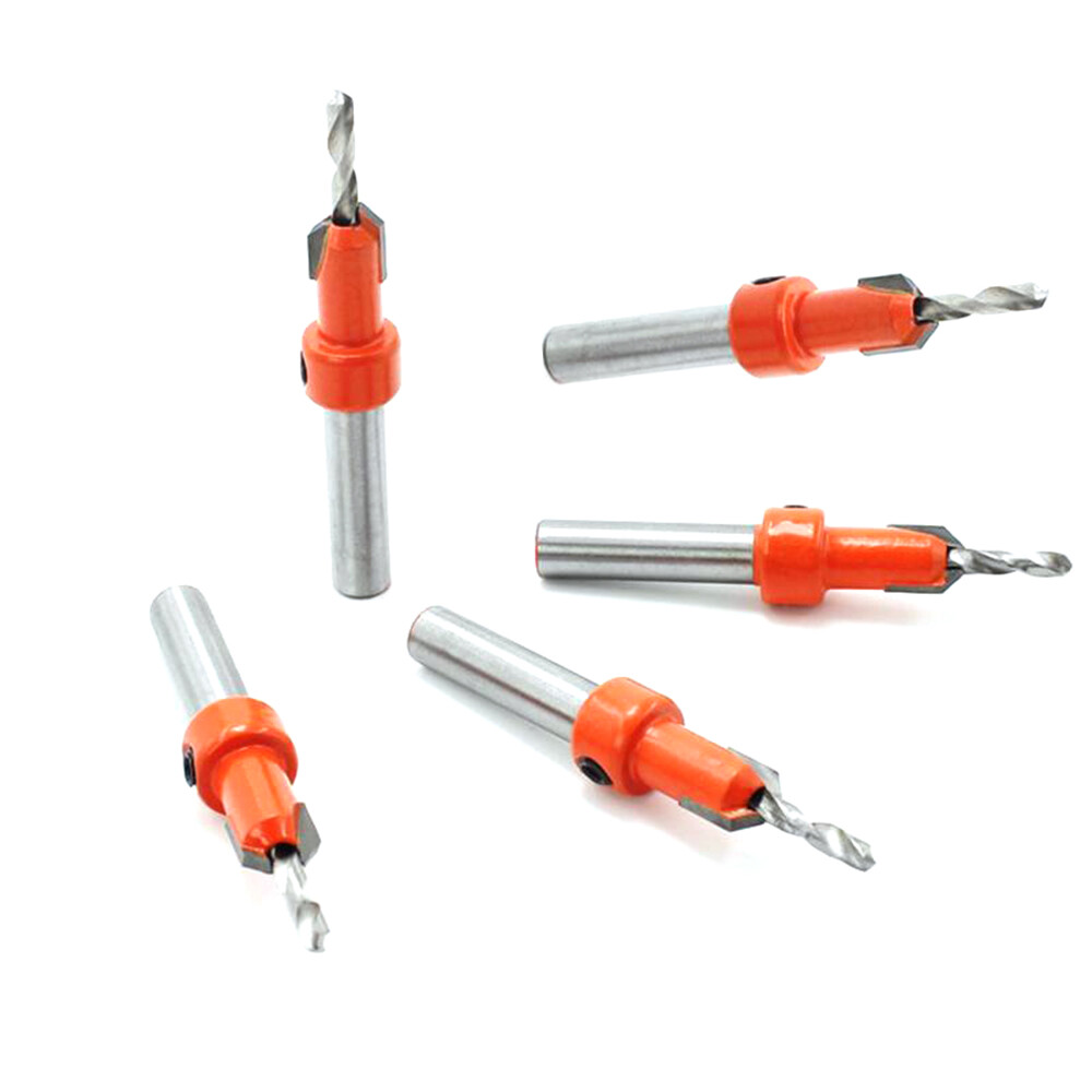 5 Cái Mũi Khoan Khoét Lỗ Vít Chế Biến Gỗ, Mũi Khoan Lỗ Gỗ Vát Cạnh Với Chìa Khóa Lục Giác
