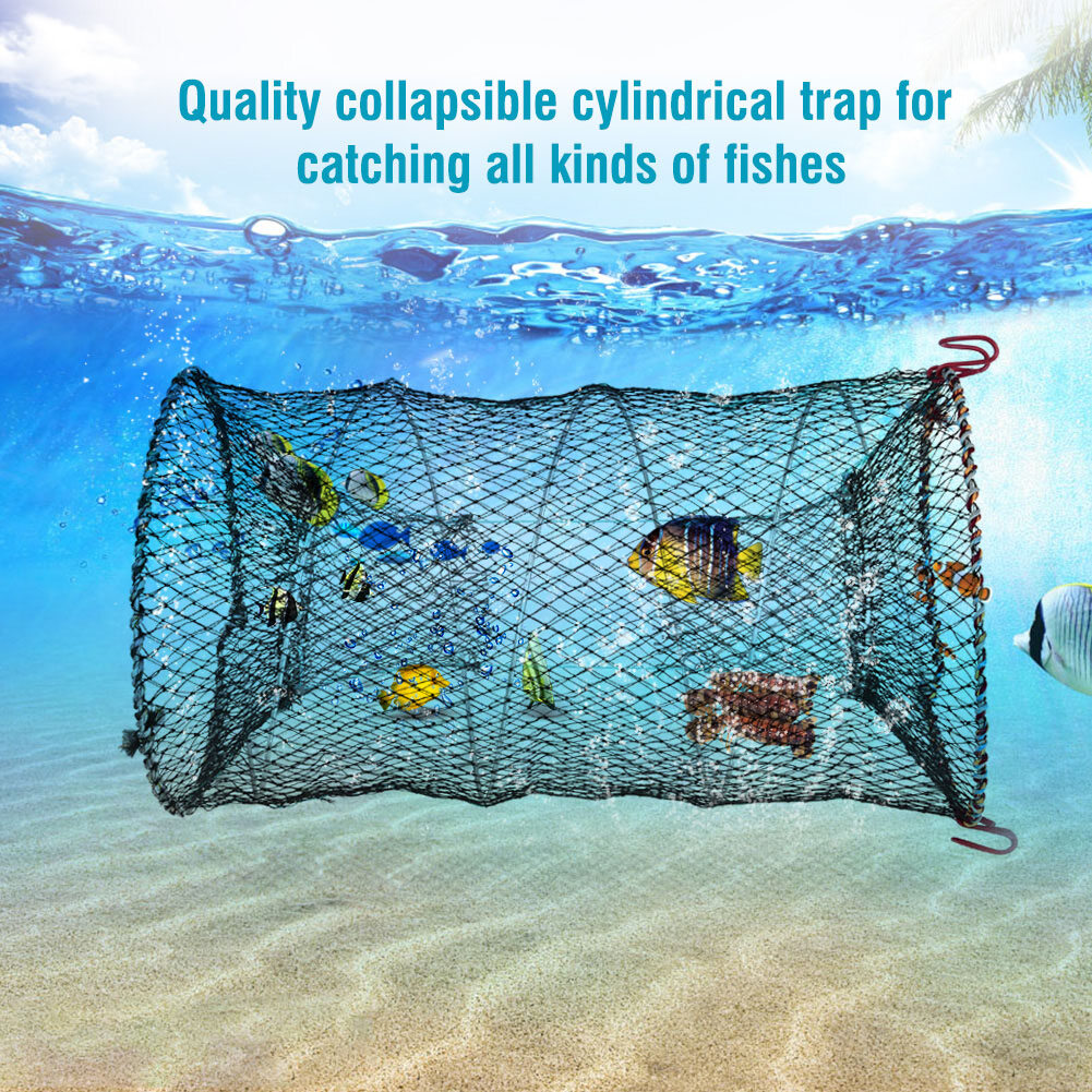 Fish Trap Cage Folded Fishing Cast Net Shrimp Crayfish Crab Baits Cast Cage